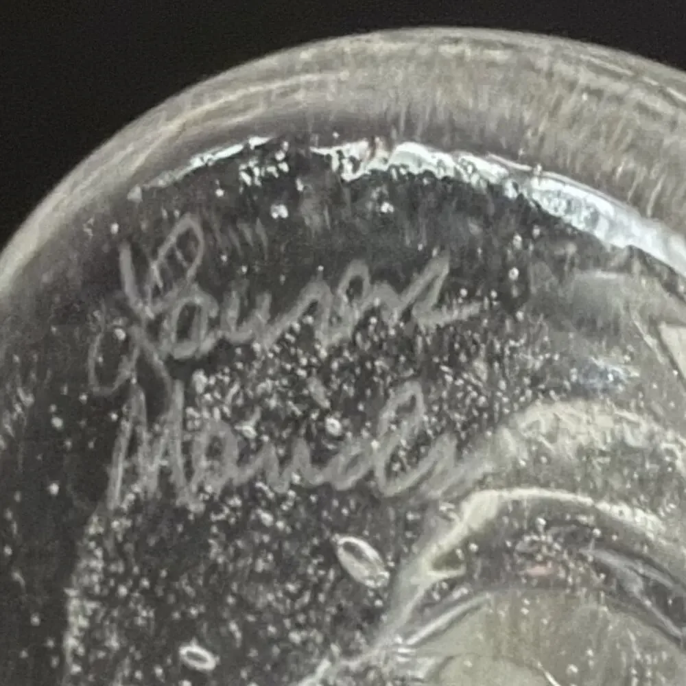 Loren Mauds Handblown Glass Vase Signed Swirl Art Glass 7.5 Inch Free Shipping